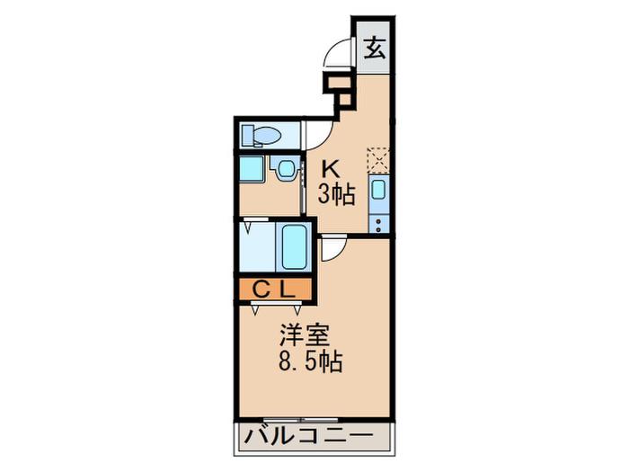 フジパレス我孫子前II番館(1K/2階)の間取り写真