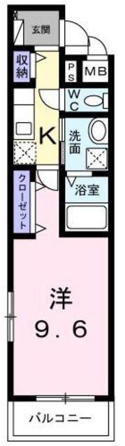 JR横浜線 片倉駅 徒歩8分 3階建 築4年(1K/3階)の間取り写真