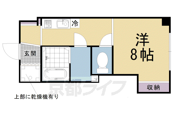 紫野ハイツ(1K/4階)の間取り写真