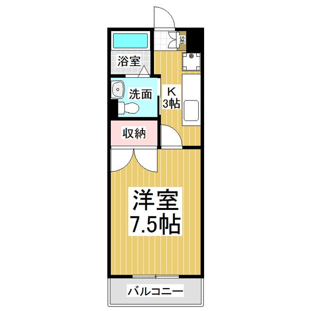 プランドール上松(1K/2階)の間取り写真