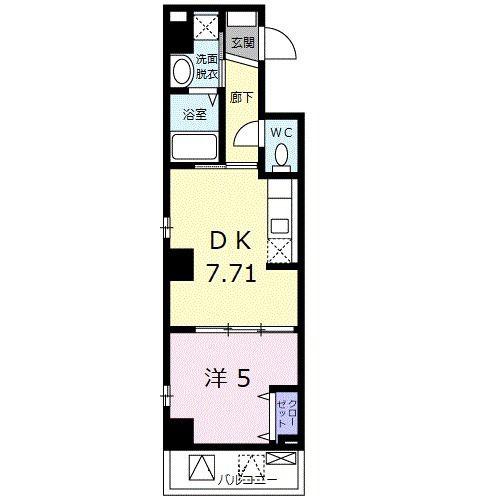 コスモ入谷(1DK/4階)の間取り写真