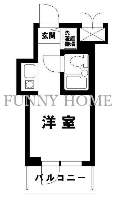 扶桑ハイツ経堂(ワンルーム/4階)の間取り写真