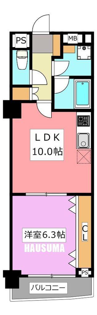 プライムアーバン町屋サウスコート(1LDK/12階)の間取り写真