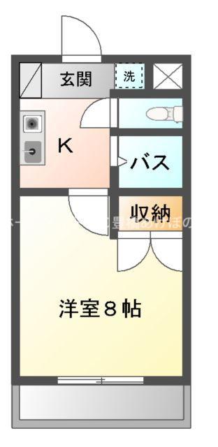 メゾンソフィア(1K/3階)の間取り写真