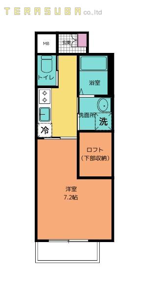GRAND JADE中央町(1K/2階)の間取り写真