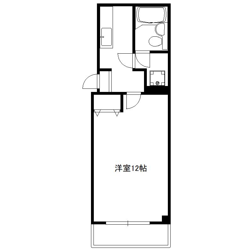 ハイツ北岡(1K/2階)の間取り写真