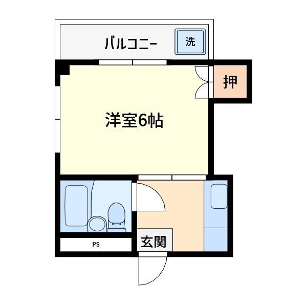 メゾン富浜(1K/3階)の間取り写真