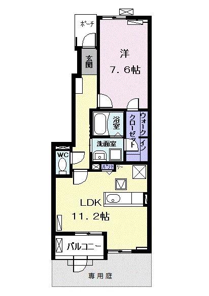 アビターレ ベッシェV(1LDK/1階)の間取り写真