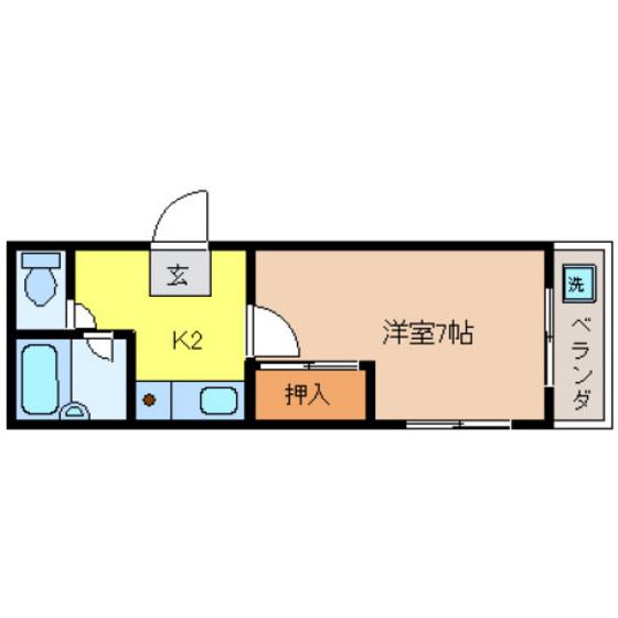 エレアーバンビル(1K/5階)の間取り写真