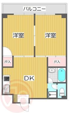 アークハイム川島(2DK/2階)の間取り写真