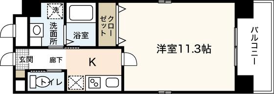 ゲミュートリッヒカイト(1K/4階)の間取り写真