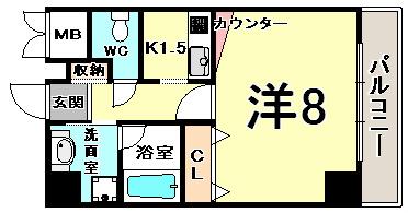 コンフォート・トーユー(1K/4階)の間取り写真