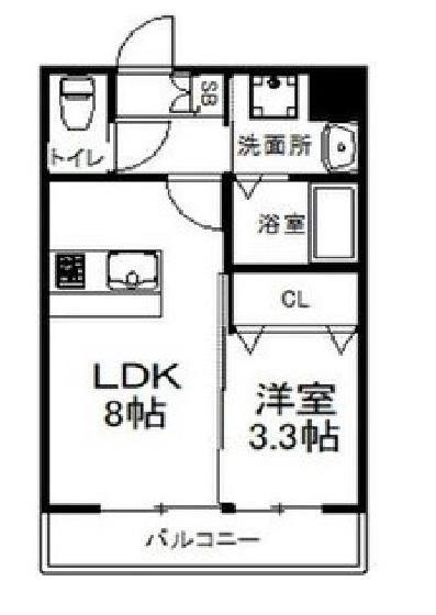 スプランディッド堺東(1LDK/7階)の間取り写真