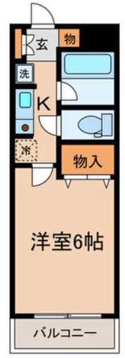 Kハイツ(1K/1階)の間取り写真