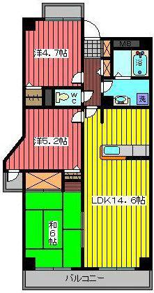 リヴェール川口(3LDK/5階)の間取り写真