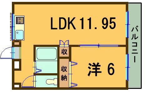エディフィス内山(1LDK/2階)の間取り写真