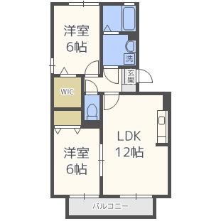 グリーンヒルミチホ(2LDK/1階)の間取り写真