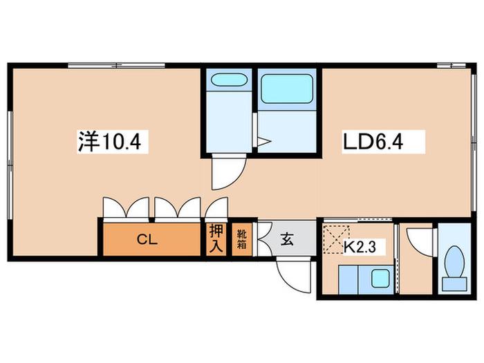 CASA由比ガ浜(1LDK/1階)の間取り写真