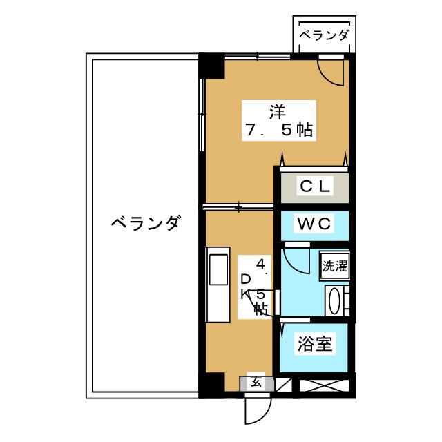 エトワール(1K/4階)の間取り写真