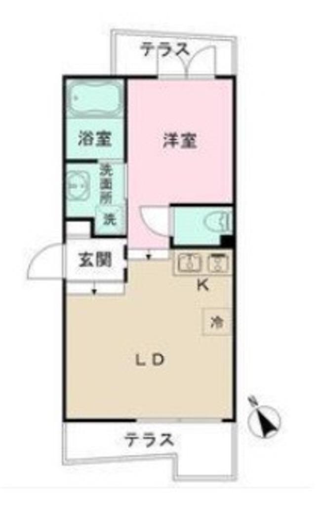 ラピス中野坂上II(1DK/2階)の間取り写真