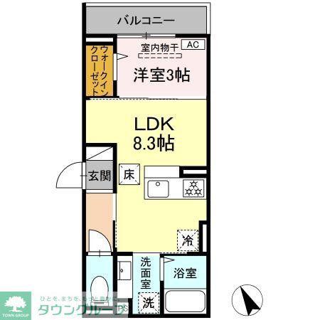 D PAINA 鷺沼(1LDK/1階)の間取り写真