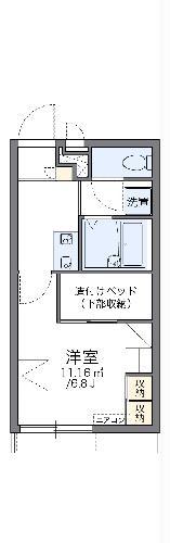 レオパレスミレット57(1K/1階)の間取り写真