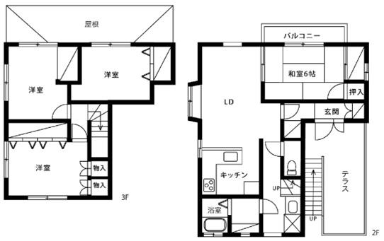 JR横浜線 相模原駅 徒歩13分 3階建 築32年(4LDK/2階)の間取り写真