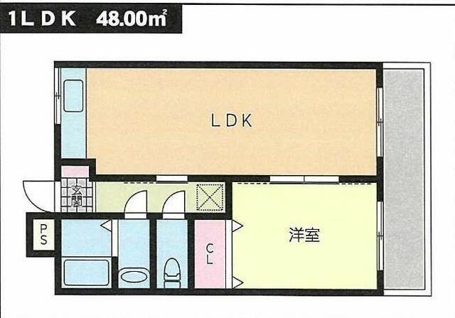 パークサイドハイツ(1LDK/5階)の間取り写真