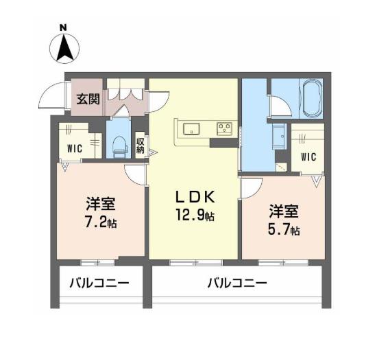 パルクブリーゼII(2LDK/3階)の間取り写真