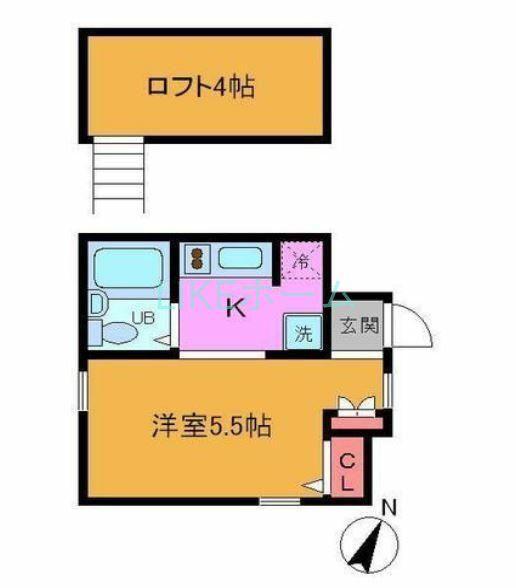 セボセボフナバシB(ワンルーム/2階)の間取り写真