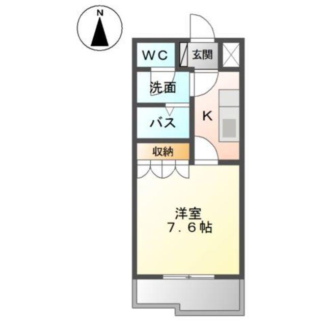 サンテミリオン モモ(1K/2階)の間取り写真