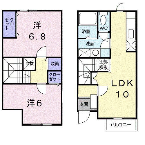 パルテール(2LDK/1階)の間取り写真