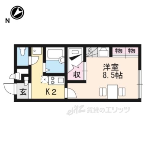 レオパレスカサ ビエンベニーダ(1K/2階)の間取り写真