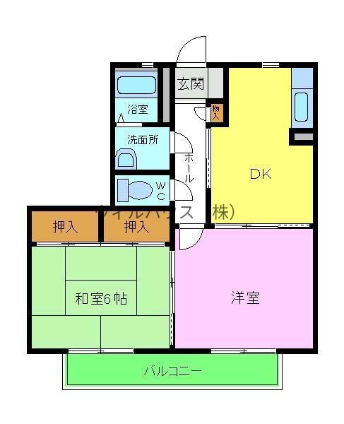 グリーンヒルズ西之町(2DK/2階)の間取り写真