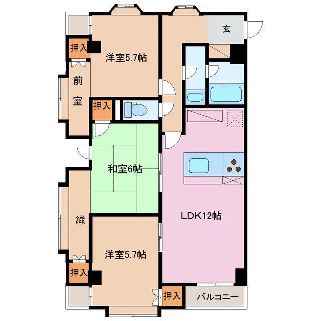 リアライズ千歳(3LDK/4階)の間取り写真