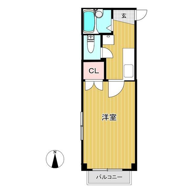 シャルマン南越谷(1K/2階)の間取り写真