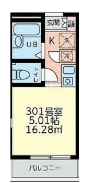 サンシーロ鶴見A(1K/3階)の間取り写真