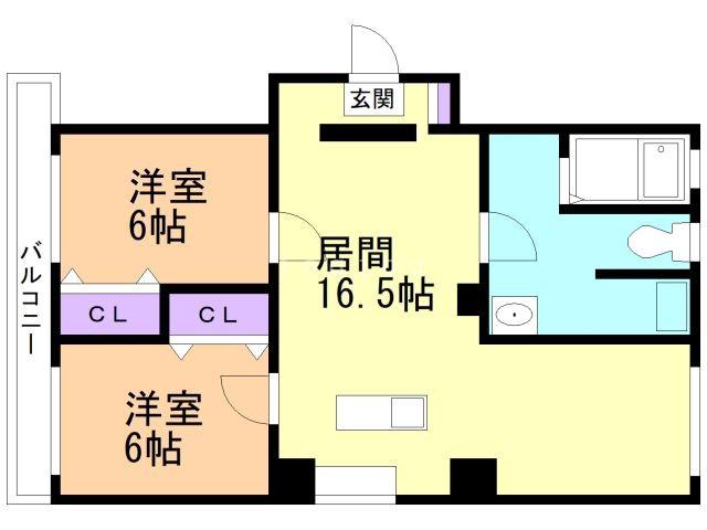 RSマンション(2LDK/2階)の間取り写真