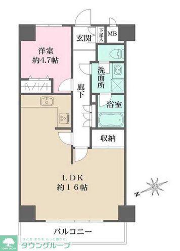 藤和シティコープ三鷹(1LDK/7階)の間取り写真