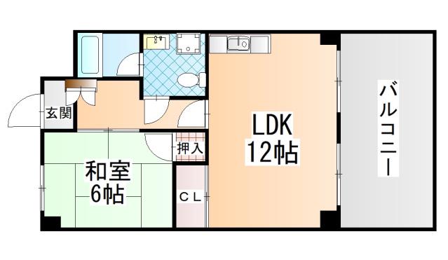 猫島ビル(1LDK/3階)の間取り写真