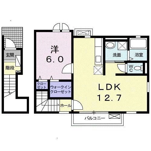 AERATO(1LDK/2階)の間取り写真