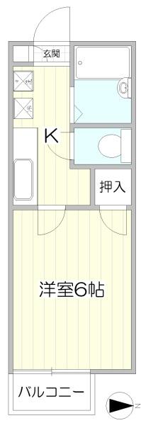 コーポトミー(1K/2階)の間取り写真