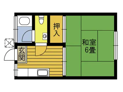 コーポ若葉(1K/2階)の間取り写真