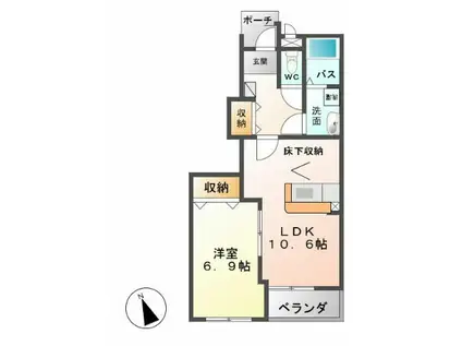 グレイスヴィラ(1LDK/1階)の間取り写真