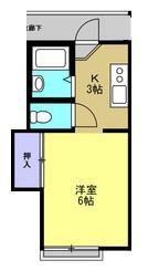 ホワイトキャッスル14番館(1K/2階)の間取り写真