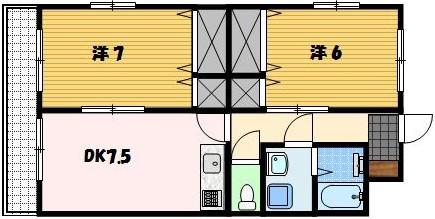 MEILLEUR.Y(2DK/4階)の間取り写真