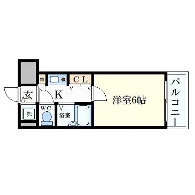 プレサンス梅田西(1K/3階)の間取り写真