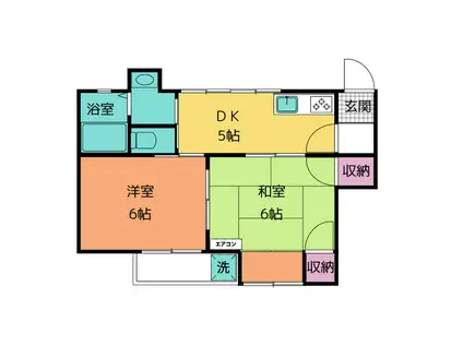 シャルマン日永(2DK/2階)の間取り写真