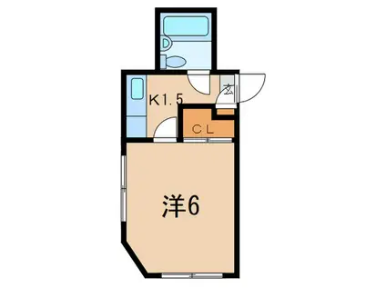 不動HEIGHTS(1K/1階)の間取り写真