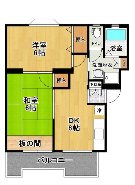 タウンライフ池田(2DK/3階)の間取り写真
